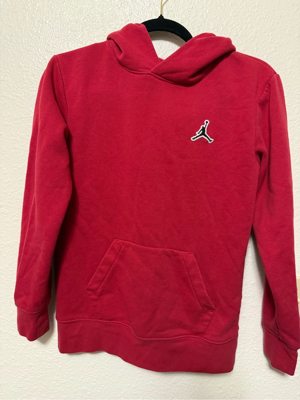 Jordan Boys Red Jumpman Logo Pullover‎ Hoodie Sweatshirt Kids Size Large 12-13Y